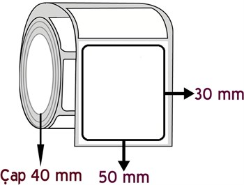 Eko Termal 50 mm x 30 mm ÇAP 40 mm Barkod Etiketi ( 20 Rulodur )