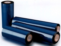 110 mm x 74 mt Mavi Renkli Wax Ribon ( 10 Adet )