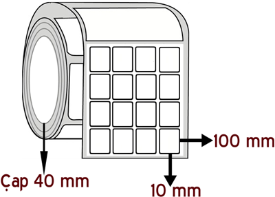 Eko Termal 10 mm x 100 mm YY 4'lü ÇAP 40 mm Barkod Etiketi ( 20 Rulodur )