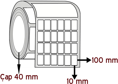 Eko Termal 10 mm x 100 mm YY 6'lı ÇAP 40 mm Barkod Etiketi ( 10 Rulodur )