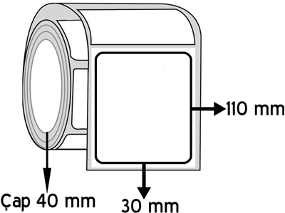 Eko Termal 30 mm x 110 mm ÇAP 40 mm Barkod Etiketi ( 30 Rulodur )