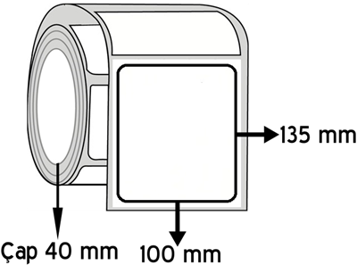 Eko Termal 100 mm x 135 mm ÇAP 40 mm Barkod Etiketi ( 10 Rulodur )