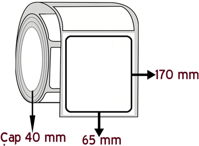 Eko Termal 65 mm x 170 mm ÇAP 40 mm Barkod Etiketi ( 10 Rulodur )