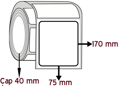 Vellum 75 mm x 170 mm ÇAP 40 mm Barkod Etiketi ( 10 Rulodur )