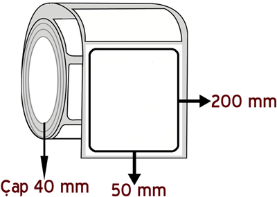 Eko Termal 50 mm x 200 mm ÇAP 40 mm Barkod Etiketi ( 20 Rulodur )