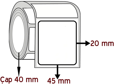 Eko Termal 45 mm x 20 mm ÇAP 40 mm Barkod Etiketi ( 20 Rulodur )