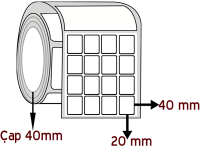 Silver Mat 20 mm x 40 mm YY 4'lü ÇAP 40 mm Barkod Etiketi ( 10 Rulodur )