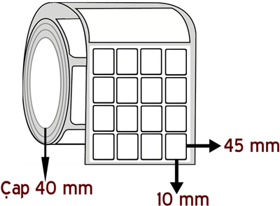 Silver Mat 10 mm x 45 mm YY 4'lü ÇAP 40 mm Barkod Etiketi ( 10 Rulodur )