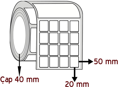 Vellum 20 mm x 50 mm YY 4'lü ÇAP 40 mm Barkod Etiketi ( 10 Rulodur )