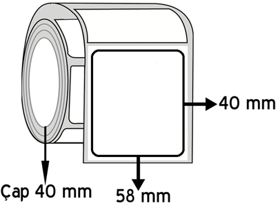 Termal 58 mm x 40 mm Terazi Etiketi 500 Lü