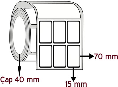 Lamine Termal 15 mm x 70 mm YY 3'lü ÇAP 40 mm Barkod Etiketi ( 10 Rulodur )