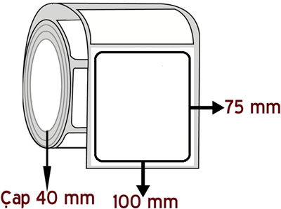 Eko Termal 100 mm x 75 mm ÇAP 40 mm Barkod Etiketi ( 10 Rulodur )