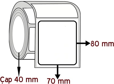 Eko Termal 70 mm x 80 mm ÇAP 40 mm Barkod Etiketi ( 10 Rulodur )