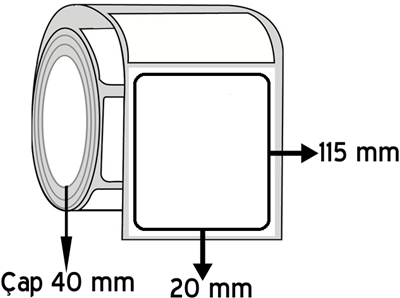 Vellum 20 mm x 115 mm ÇAP 40 mm Barkod Etiketi ( 30 Rulodur )